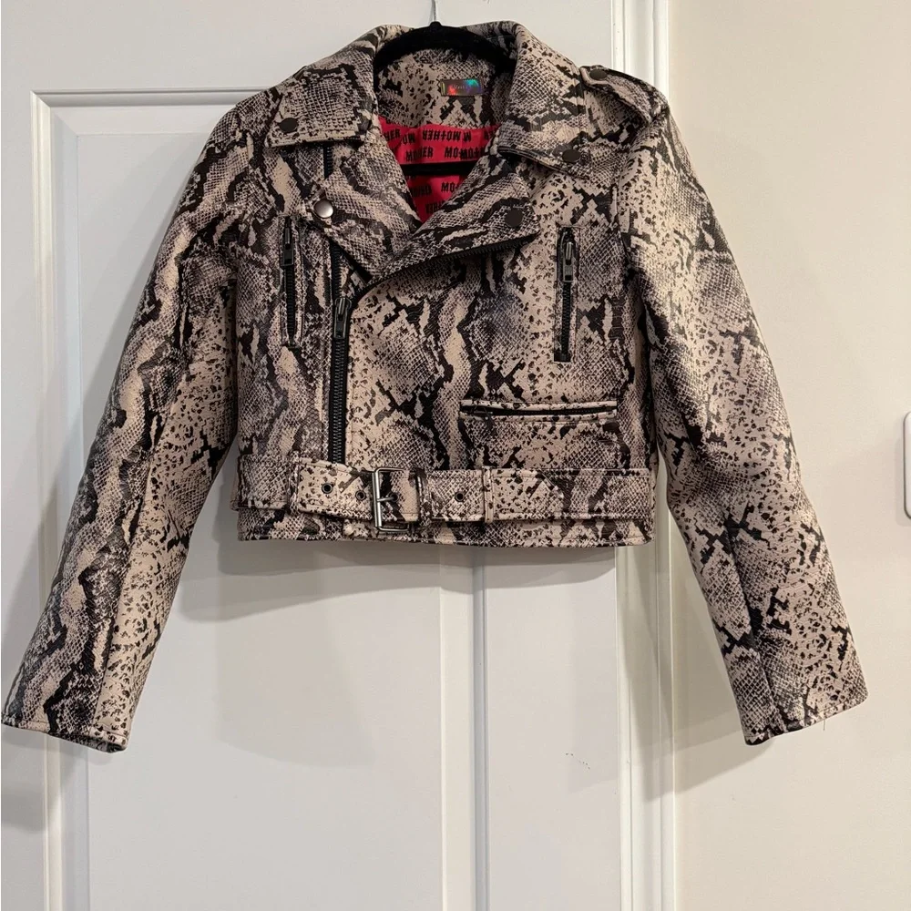 MOTHER “The Chopper” Snakeskin Biker Jacket - Picture 1 of 5